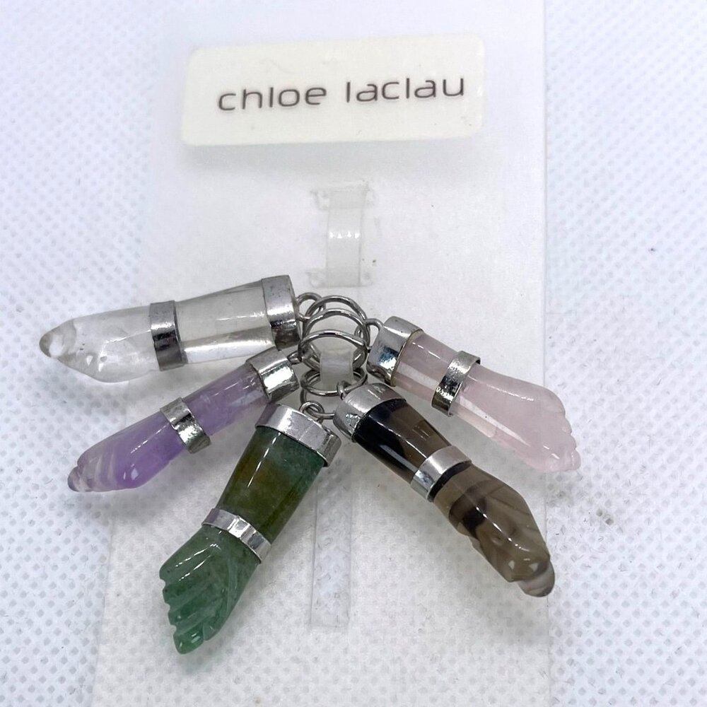 Retired Chloe Laclau Rio 5 Gemstone Figa Pendant Set 2008 Deadstock NWT Brazil - Picture 12 of 12